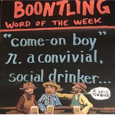 Boontling word of the week in the tap room of the Anderson Valley Brewing Company.