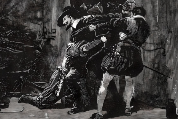 Guy Fawkes is the most notorious member of England’s 1605 Gunpowder Plot, a Catholic conspiracy to blow up Westminster Palace and assassinate Protestant King James I. 